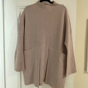 Free People tunic/sweater dress, taupe, size small, NWT